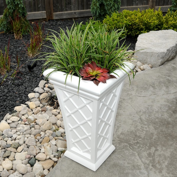 Georgian 28" Tall Planter - White